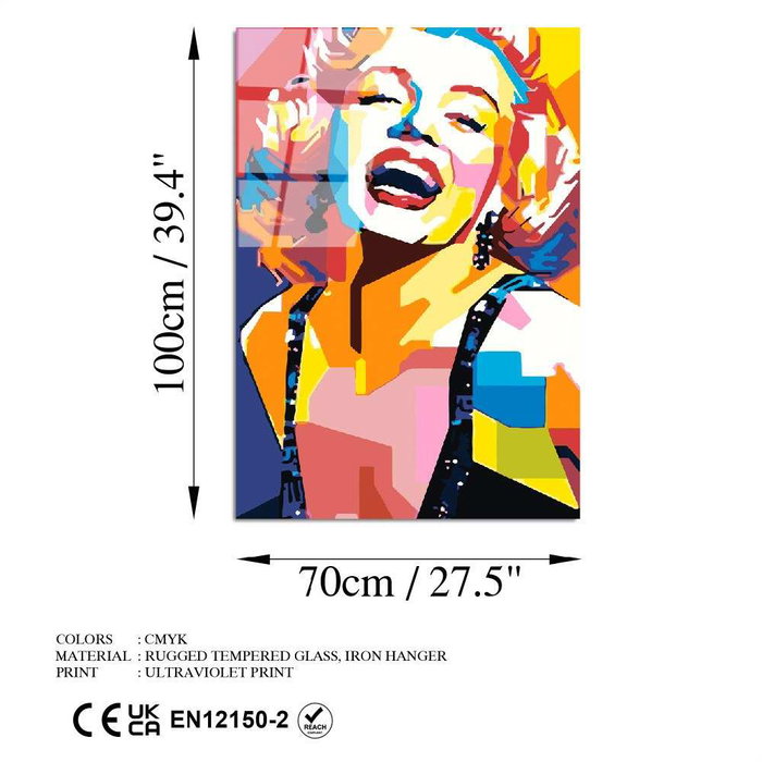 Wallity UV-802 Cuadro Decorativo de Vidrio Templado 70 x 100 cm Multicolor